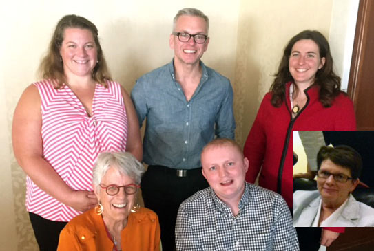 Seated- Peggy Chinn, Michael Johnson, Mary Foley (insert) Standing - Caitlin Stover, Ralph Klotzbaugh, Natalie Paul